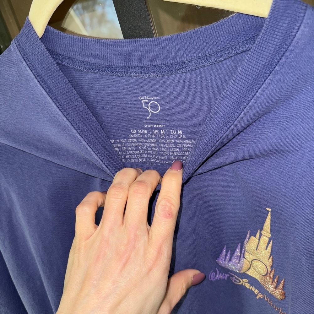 Walt Disney World 50th Anniversary Spirit Jersey tee pullover LongSleeve glitter - Picture 4 of 13